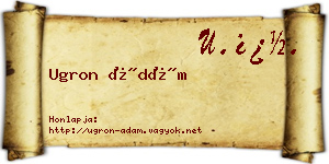 Ugron Ádám névjegykártya